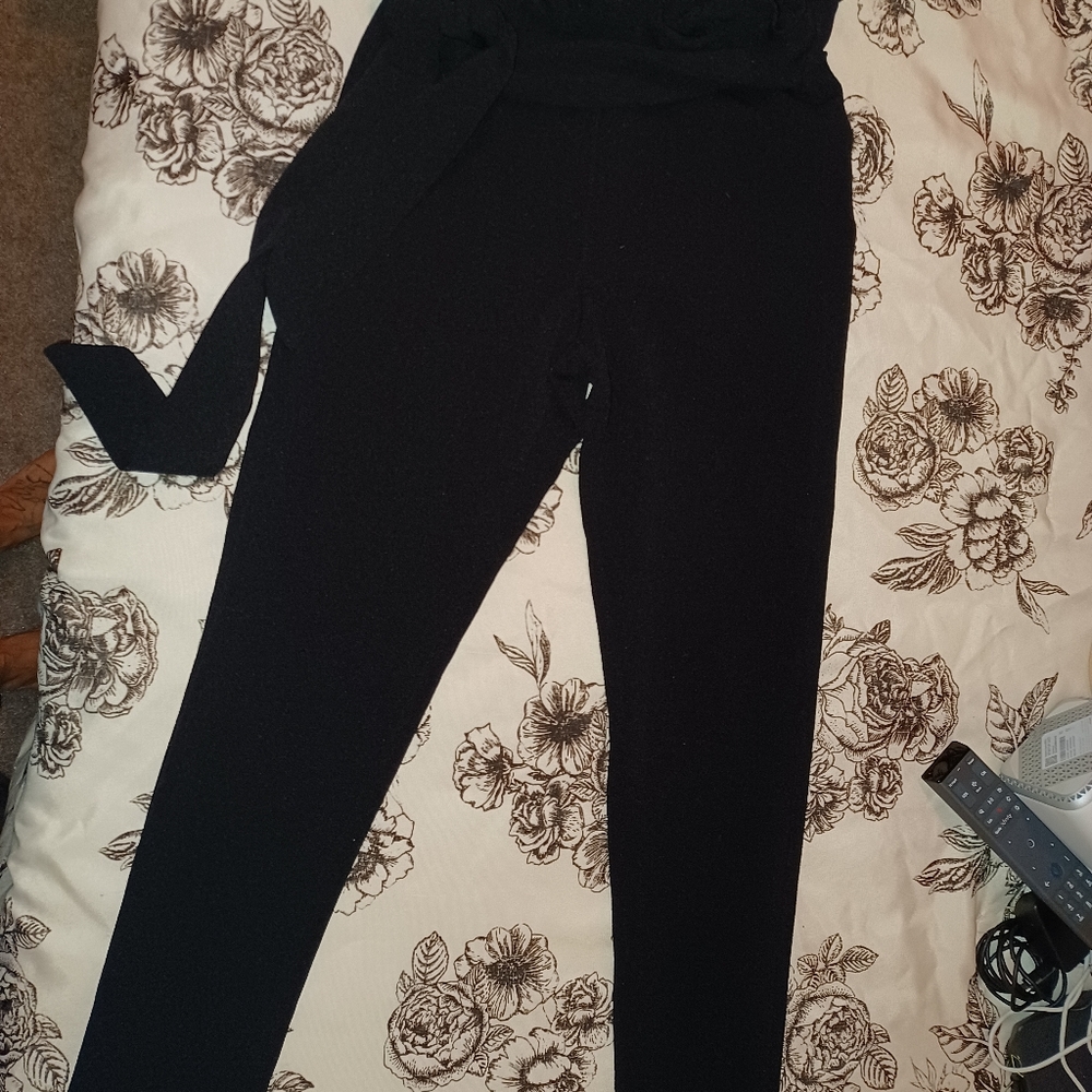 SHEIN Belted Paperbag Waist Skinny Pants